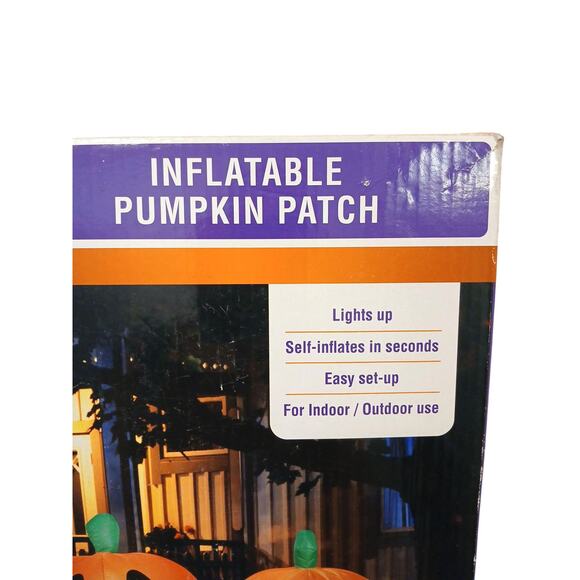 Inflatable LIGHTED Large 8' PUMPKIN PATCH Air blown Yard Outdoor Indoor Party - Picture 12 of 15